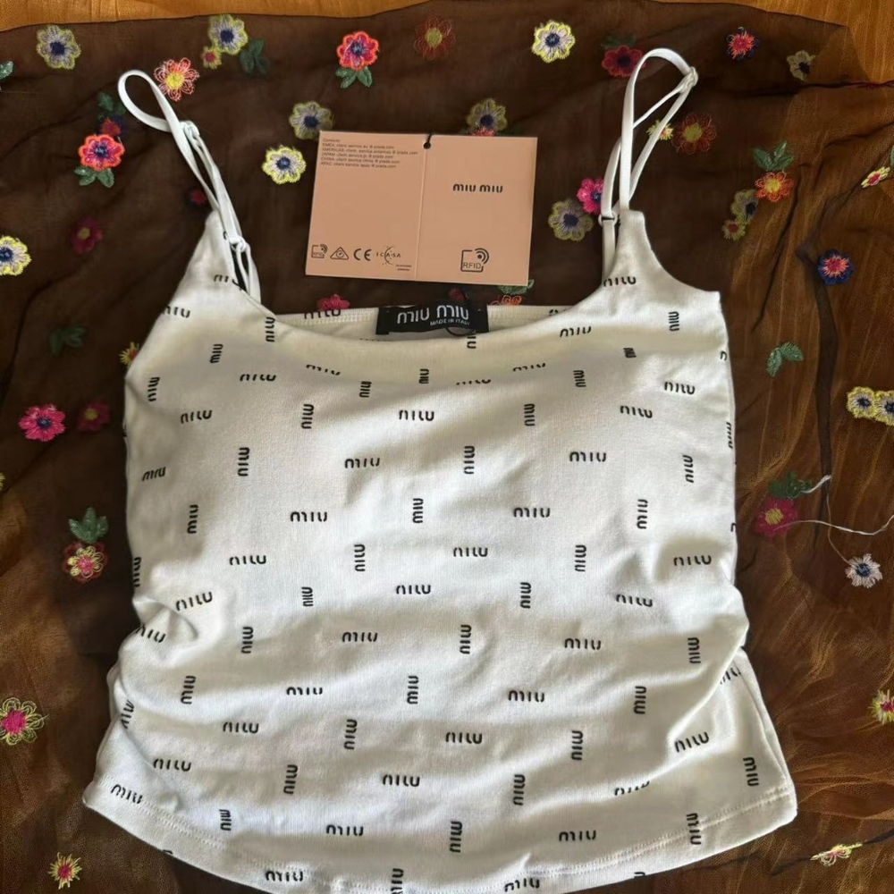 NWT! Miu Miu women's white printed vest